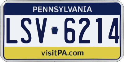 PA license plate LSV6214