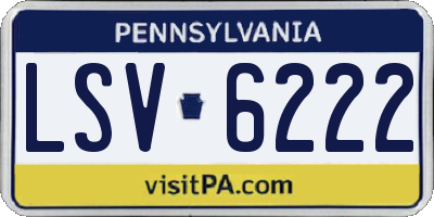 PA license plate LSV6222