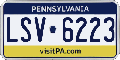 PA license plate LSV6223