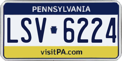 PA license plate LSV6224