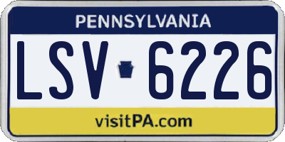 PA license plate LSV6226
