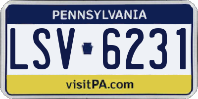 PA license plate LSV6231