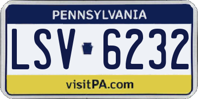 PA license plate LSV6232