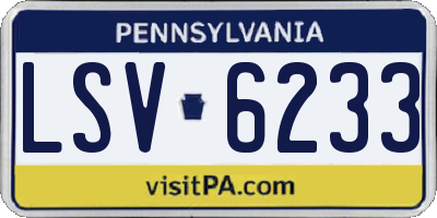 PA license plate LSV6233