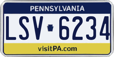 PA license plate LSV6234