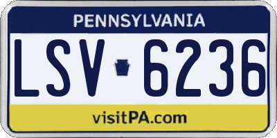 PA license plate LSV6236