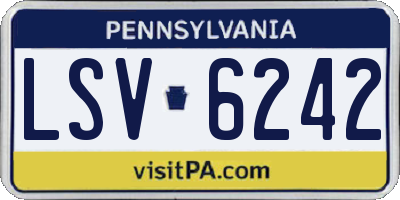 PA license plate LSV6242