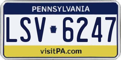 PA license plate LSV6247