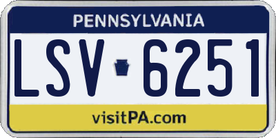 PA license plate LSV6251