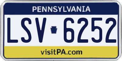 PA license plate LSV6252