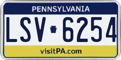 PA license plate LSV6254