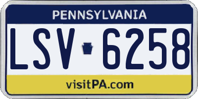 PA license plate LSV6258