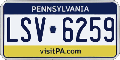 PA license plate LSV6259