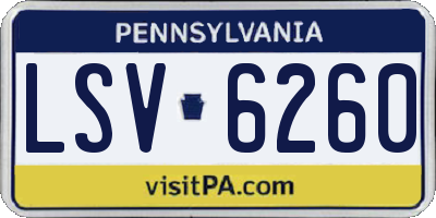 PA license plate LSV6260