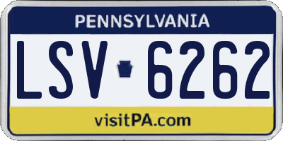 PA license plate LSV6262