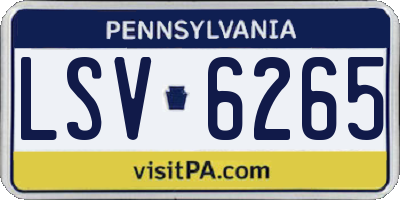 PA license plate LSV6265