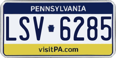 PA license plate LSV6285