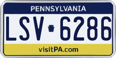 PA license plate LSV6286