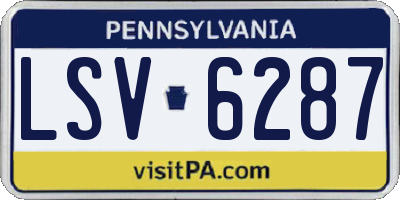 PA license plate LSV6287