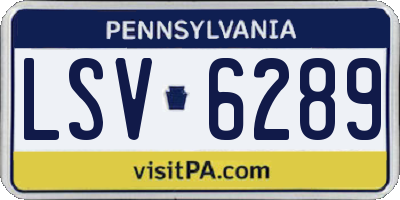 PA license plate LSV6289