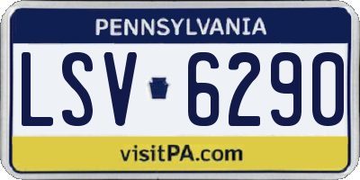 PA license plate LSV6290