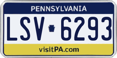 PA license plate LSV6293