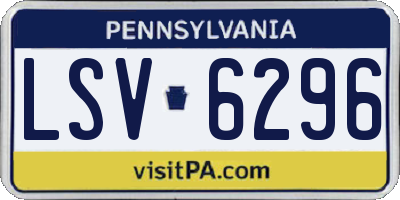 PA license plate LSV6296