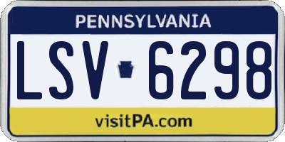 PA license plate LSV6298