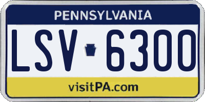 PA license plate LSV6300