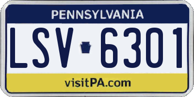 PA license plate LSV6301