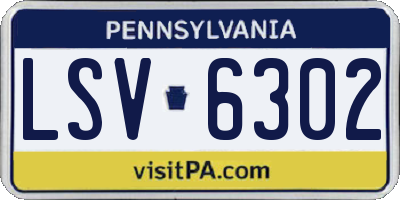 PA license plate LSV6302