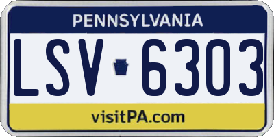 PA license plate LSV6303