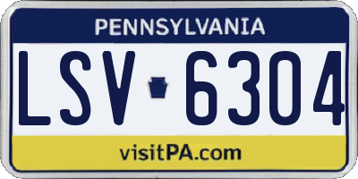 PA license plate LSV6304