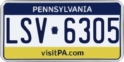PA license plate LSV6305
