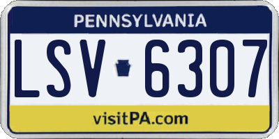 PA license plate LSV6307