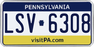 PA license plate LSV6308