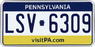 PA license plate LSV6309