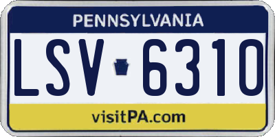 PA license plate LSV6310