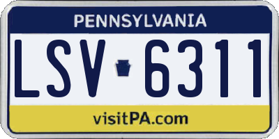 PA license plate LSV6311