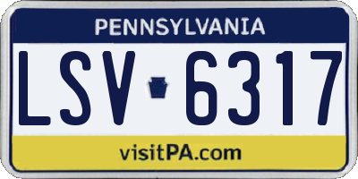 PA license plate LSV6317