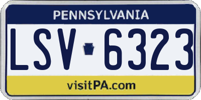PA license plate LSV6323