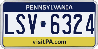 PA license plate LSV6324