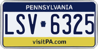 PA license plate LSV6325