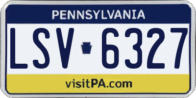 PA license plate LSV6327