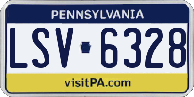 PA license plate LSV6328