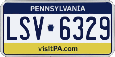 PA license plate LSV6329