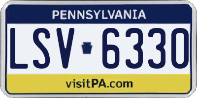 PA license plate LSV6330