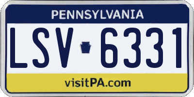 PA license plate LSV6331