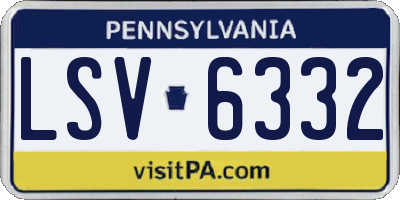 PA license plate LSV6332