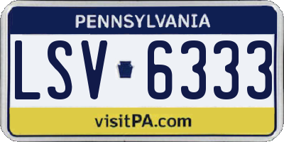 PA license plate LSV6333